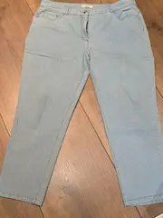 Vorschaubild 3 von Damen Jeans Wide Fit Hose Hellblau Gr. 46 Stretch Casual