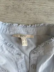 Vorschaubild 5 von Damen Bluse Lochstickerei Baumwolle Blau Gr. 38/M Casual