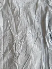 Vorschaubild 4 von Damen Bluse Lochstickerei Baumwolle Blau Gr. 38/M Casual