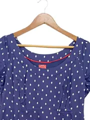 Vorschaubild 3 von Freizeitkleid Damen 42/XL Blau gepunktet Baumwolle