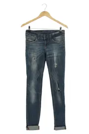 Vorschaubild 1 von Damen Jeans Slim Fit W29 Blau Used Look Ripped Denim Hose