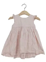 Vorschaubild 1 von Baby Mädchen Kleid + Hose Set Gr. 74 Rosa Kariert Sommer