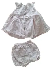 Vorschaubild 6 von Baby Mädchen Kleid + Hose Set Gr. 74 Rosa Kariert Sommer