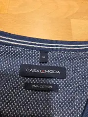 Vorschaubild 3 von Herren Pullunder Gr. 48 M Blau V-Ausschnitt Pima Baumwolle