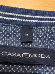 Vorschaubild 4 von Herren Pullunder Gr. 48 M Blau V-Ausschnitt Pima Baumwolle