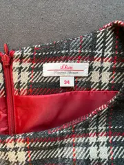 Vorschaubild 6 von Damen Trägerkleid Gr. 34 Kariert Grau Rot Business Wolle