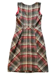 Vorschaubild 2 von Damen Trägerkleid Gr. 34 Kariert Grau Rot Business Wolle