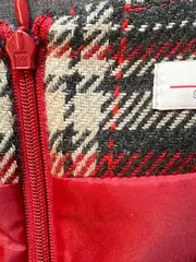 Vorschaubild 5 von Damen Trägerkleid Gr. 34 Kariert Grau Rot Business Wolle