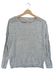 Vorschaubild 1 von Damen Pullover Gr. 36 S Grau Meliert Casual Lochmuster Langarm