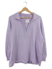 Vorschaubild 1 von Damen Pullover Lila Gr. 50 Langarm Kragen Stickerei Modal