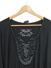 Vorschaubild 3 von Langarmshirt Damen Viskose Elegant Raffung Schwarz Gr. 54