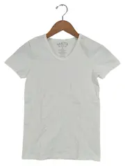 Vorschaubild 1 von T-Shirt Kinder Gr. 152 Weiß V-Ausschnitt Basic Baumwolle