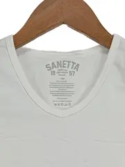 Vorschaubild 3 von T-Shirt Kinder Gr. 152 Weiß V-Ausschnitt Basic Baumwolle