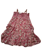 Vorschaubild 2 von Mädchen Kleid Gr. 110 Blumenmuster Sommer Freizeit Rosa