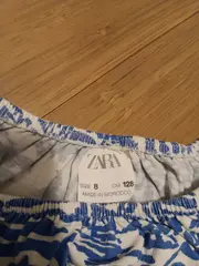 Vorschaubild 3 von Mädchen Sommer Set Crop Top Rock Gr. 128 Blau Weiß Strand Muster