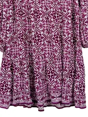Vorschaubild 3 von Damen Freizeitkleid Gr. 38 Mehrfarbig Viskose Grafisch Midikleid
