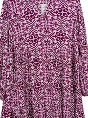 Vorschaubild 2 von Damen Freizeitkleid Gr. 38 Mehrfarbig Viskose Grafisch Midikleid