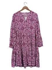 Vorschaubild 1 von Damen Freizeitkleid Gr. 38 Mehrfarbig Viskose Grafisch Midikleid