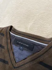 Vorschaubild 4 von Herren Pullover M Braun Gestreift V-Ausschnitt Casual