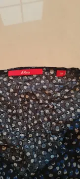 Vorschaubild 2 von Damen Bluse Langarm Gr. 38 Blau Gepunktet Viskose Casual