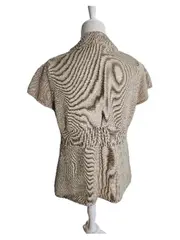 Vorschaubild 2 von Damen Strickweste Beige Gr. XL Kurzarm Knopfleiste