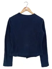 Vorschaubild 2 von Damen Leichte Jacke Gr. 36/S Blau Strukturmuster Offen Casual