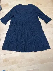 Vorschaubild 2 von Tunikakleid Damen Gr. 46 Schwarz Lochstickerei Boho