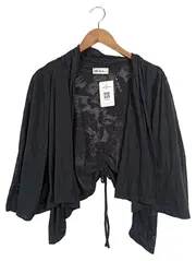 Vorschaubild 1 von Damen Strickjacke Gr. 38/M Schwarz mit Blumenmuster