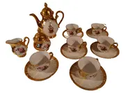 Vorschaubild 1 von Royal Porzellan KPM Kaffeeservice Gold Rosen 15tlg 6 Pers. Luxus