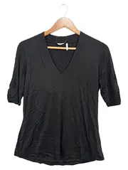 Vorschaubild 1 von Damen T-Shirt Gr. 42 Schwarz Basic Viskose Halbarm