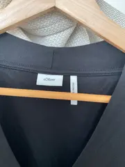 Vorschaubild 2 von Damen T-Shirt Gr. 42 Schwarz Basic Viskose Halbarm