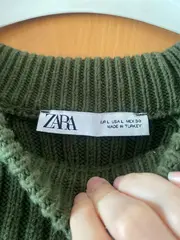 Vorschaubild 4 von Damen Pullover Grün L Rippstrick Casual Cropped Langarm