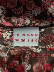 Vorschaubild 4 von Damen Bluse Gr. 38/M Rot Florales Muster Casual Langarm