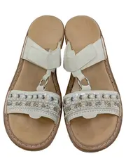 Vorschaubild 2 von Damen Sandalen Gr. 37 Weiß Bohemian Pailletten Perlen Sommer