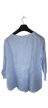 Vorschaubild 2 von Bluse Damen Gr. 36/S Blau Gestreift Casual Lyocell