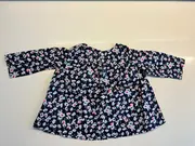 Vorschaubild 2 von Mädchen Bluse Gr. 74 Blau Blumenmuster Feminin Baumwolle