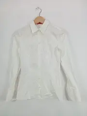 Vorschaubild 2 von Damen Hemdbluse Gr. 32/XXS Weiß Business Langarm