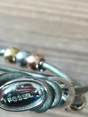 Vorschaubild 6 von Damen Armband Leder Silber mit Perlen Strass Tricolor 20cm