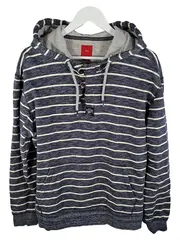 Vorschaubild 1 von Herren Kapuzenpullover Hoodie Gestreift Blau Gr. XL