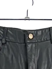 Vorschaubild 4 von Damen Kunstlederhose Straight Leg Schwarz Gr. 36 High Waist