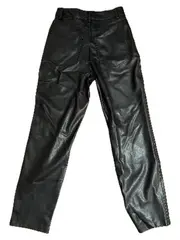 Vorschaubild 2 von Damen Kunstlederhose Straight Leg Schwarz Gr. 36 High Waist
