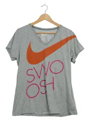 Vorschaubild 1 von Dri-Fit Damen Sport Shirt V-Ausschnitt Swoosh Grau Gr. XL