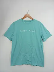 Vorschaubild 1 von T-Shirt Herren Türkis Gr. 52/XL Baumwolle Casual Logo-Print