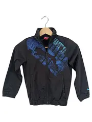 Vorschaubild 1 von Trainingsjacke Kinder Gr. 116 Schwarz Blau Sportjacke Zip