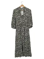 Vorschaubild 1 von Damen Blusenkleid Gr. 36 S geblümt Mehrfarbig Midi Viskose