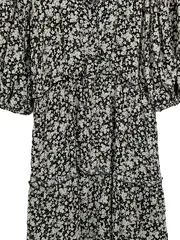 Vorschaubild 3 von Damen Blusenkleid Gr. 36 S geblümt Mehrfarbig Midi Viskose