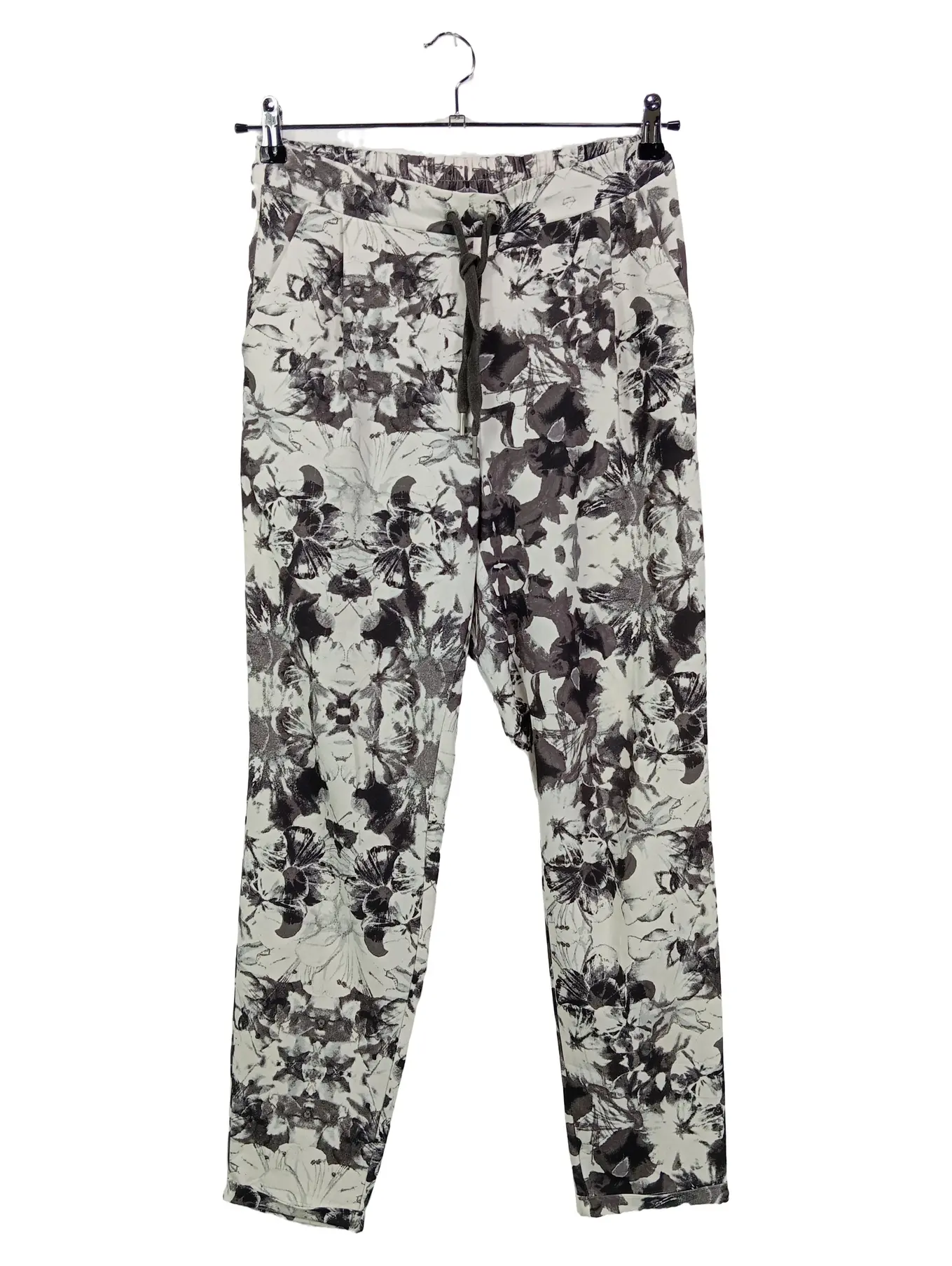 ONLY Damen Stoffhose Blumenmuster Gr. 36 W28 S Viskose Sommer Casual Mehrfarbig