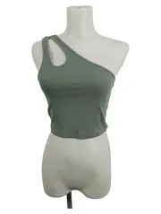 Vorschaubild 1 von Damen One-Shoulder Ripp-Top Einheitsgröße Oliv Modern