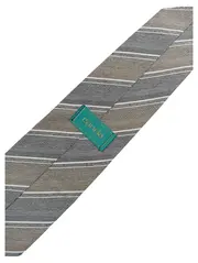 Vorschaubild 2 von Canda Krawatte Herren gestreift grau beige 130cm Business Klassisch