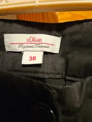 Vorschaubild 2 von Stoffhose Damen Gr. 38 Schwarz Chino Baumwolle Uni L27